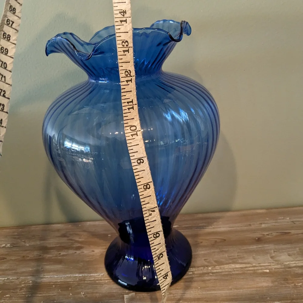 Murano Style Glassware Large Cobalt 